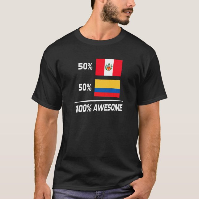 Peruvian Colombian Flag Peru Colombia T-Shirt (Front)
