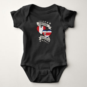 Peruvian Costa Rican Heart Flags Peru Costa Rica Baby Bodysuit