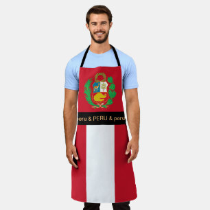 Peruvian Flag Apron, Peru Chefs kitchen Apron