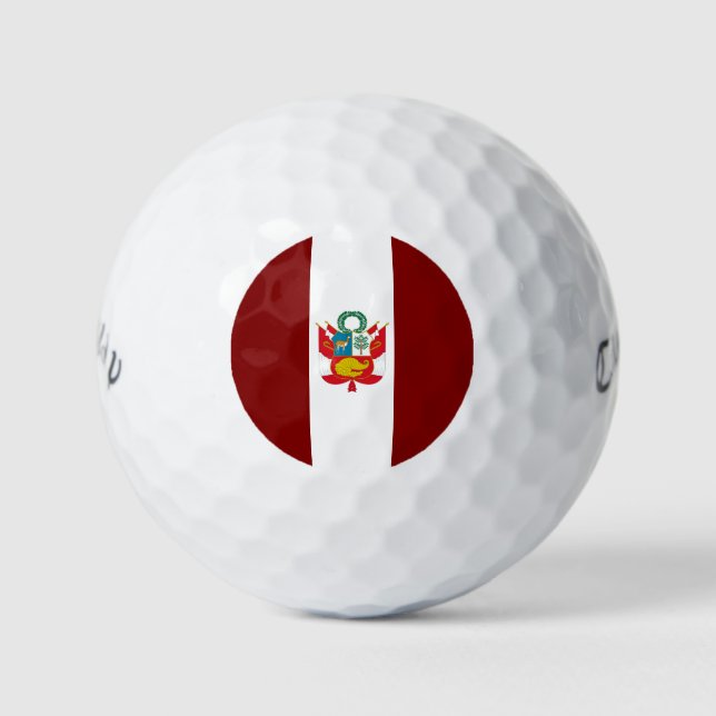 Peruvian flag-coat of arms  golf balls (Front)