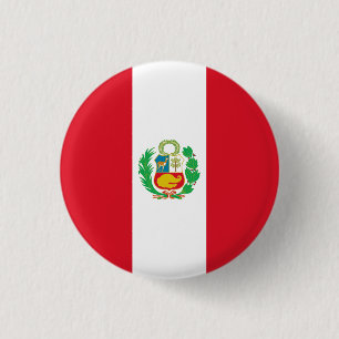 Peruvian Flag, Flag of Peru 3 Cm Round Badge