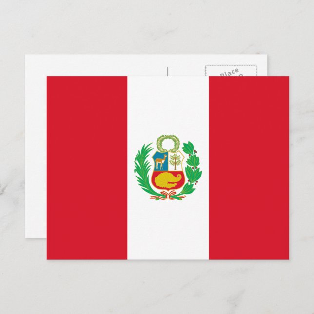 Peruvian Flag, Flag of Peru Postcard (Front/Back)