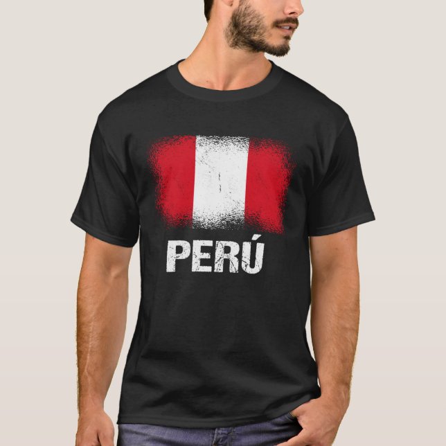 Peruvian Flag Peru  1 T-Shirt (Front)