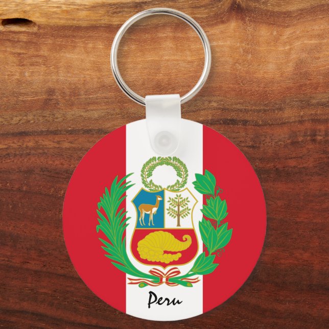 Peruvian Flag & Peru holiday, patriots / sports Key Ring (Front)