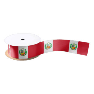 Peruvian Flag & Peru travel, party /sports Satin Ribbon