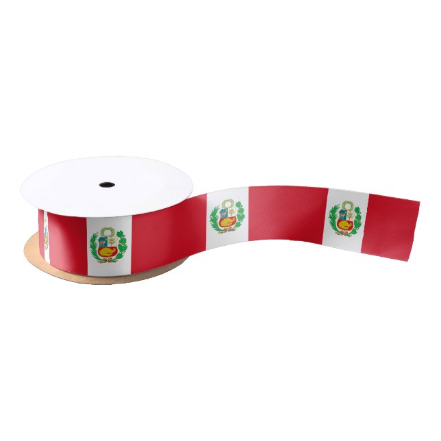 Peruvian Flag & Peru travel, party /sports Satin Ribbon (Spool)
