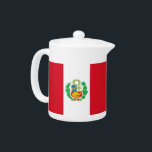 Peruvian Flag Teapot<br><div class="desc">Elevate your tea experience with our exquisite teapot featuring the flag of Peru! This teapot is not just a functional item; it’s a beautiful celebration of Peruvian culture and pride. The vibrant design prominently displays the iconic Peruvian flag, making it a unique and meaningful addition to your kitchenware. Whether you’re...</div>