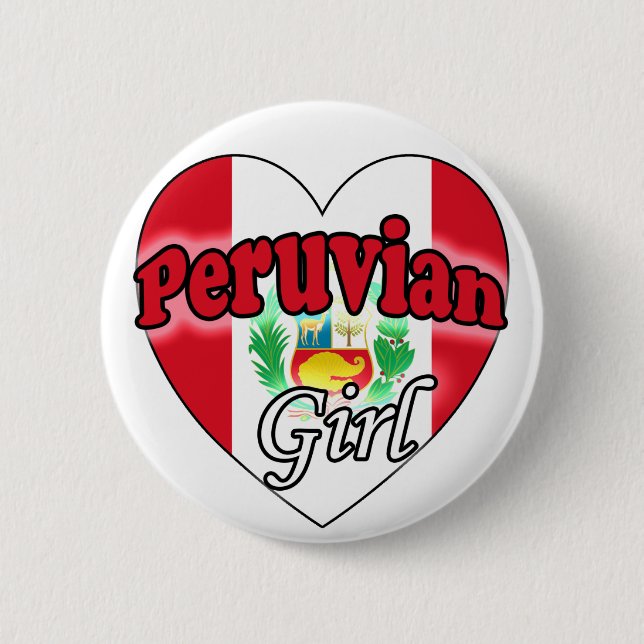 Peruvian Girl 6 Cm Round Badge (Front)