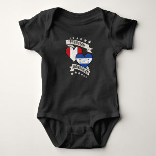 Peruvian Honduran Heart Flags Peru Honduras Baby Bodysuit