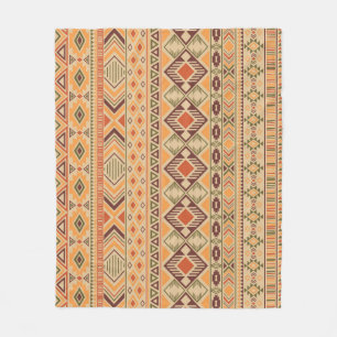 Peruvian Indian: Tribal Geometric Seamless Fleece Blanket