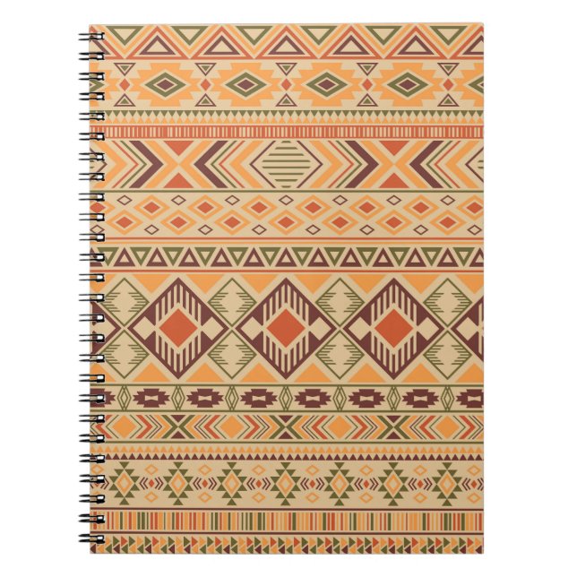 Peruvian Indian: Tribal Geometric Seamless Notebook (Front)