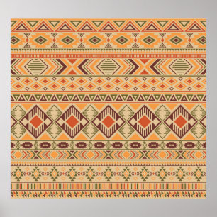 Peruvian Indian: Tribal Geometric Seamless Poster