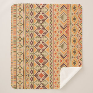 Peruvian Indian: Tribal Geometric Seamless Sherpa Blanket