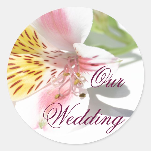 Peruvian Lilly Our Wedding Invitation Sticker (Front)