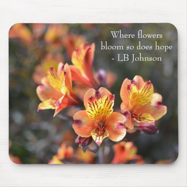 Peruvian Lily Flowers Botanical Inspiration Mouse Mat (Front)