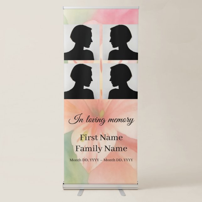Peruvian lily pastel Memorial collage  Retractable Banner (Front)