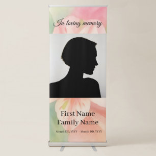 Peruvian lily pastel memorial retractable banner
