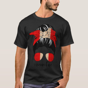 Peruvian Mum Messy Bun Peru Pride Patriotic Mother T-Shirt