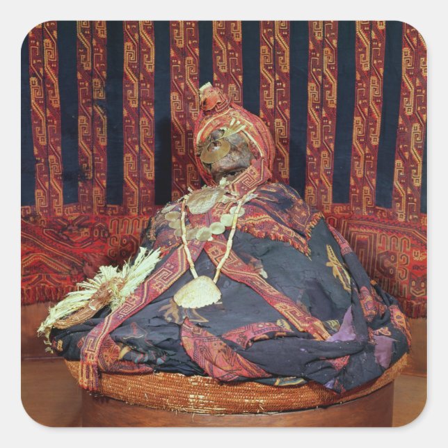 Peruvian mummy from the Paracas cemetery Square Sticker (Front)