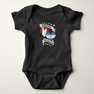 Peruvian Nicaraguan Heart Flags Peru Nicaragua Baby Bodysuit