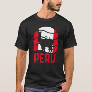 Peruvian Root Heritage Peru National Flag Llama Al T-Shirt