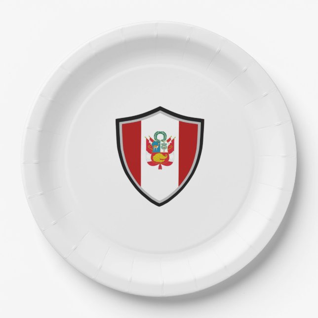 Peruvian shield flag paper plate (Front)