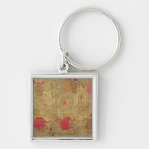Peruvian shroud; cotton and vicuna brocaded key ring