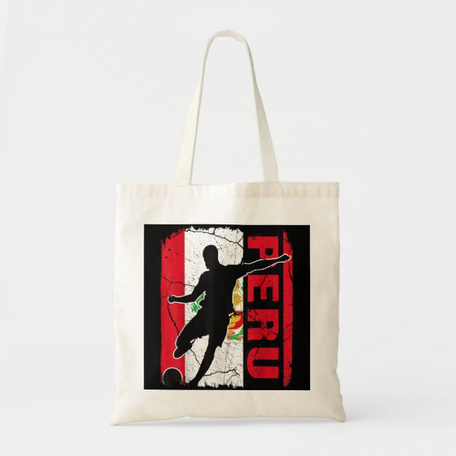 Peruvian Soccer Team Peru Flag Jersey Football Fan Tote Bag (Front)