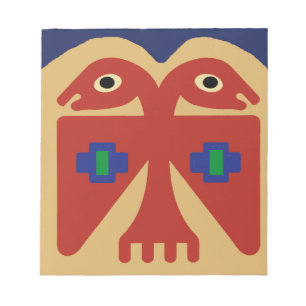 Peruvian Two-Headed Tribal Bird Notepad