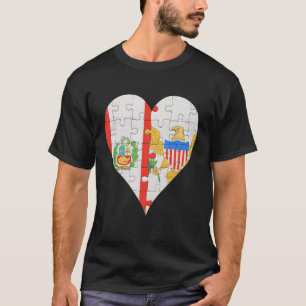 Peruvian Virgin Islander Flag Heart T-Shirt