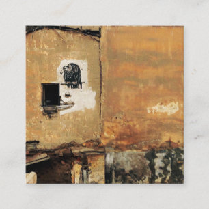 peruvian vulture urban wall square business card