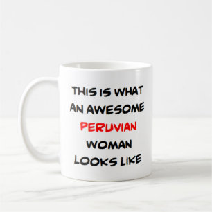 peruvian woman, awesome coffee mug