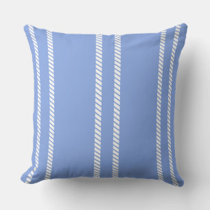 Perwinkle Blue with Stripes Throw Pillow
