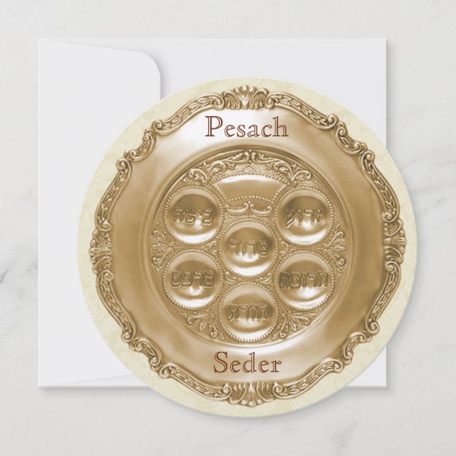 Pesach Round Seder Plate Invitation (Front)