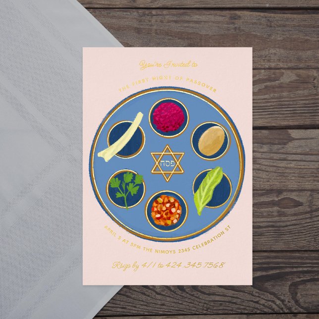 Pesach Seder Plate Happy Passover Dinner (Creator Uploaded)