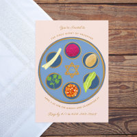 Pesach Seder Plate Happy Passover Dinner