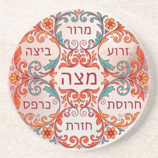 Pesach Seder Plate Hebrew Passover Gift Ke'arah Coaster