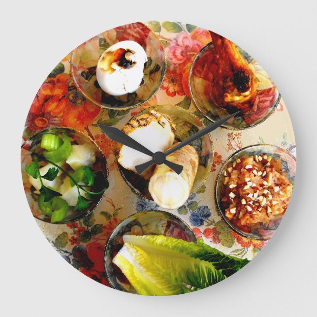 Pesach Seder Plate Large Clock (Front)