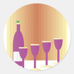 Pesah Four Cups of Wine Classic Round Sticker