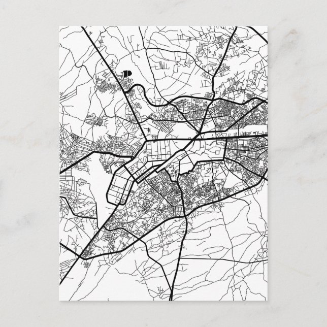 Peshawar Pakistan City Map Postcard (Front)