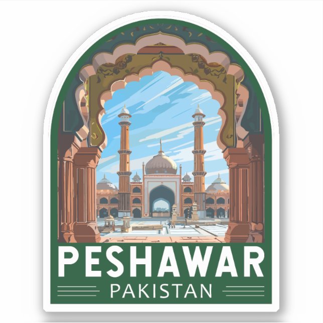 Peshawar Pakistan Travel Art Vintage (Front)