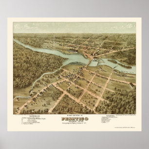 Peshtigo, WI Panoramic Map - 1871 Poster