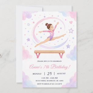 Pesonal Girl Gymnastics Birthday Invitation