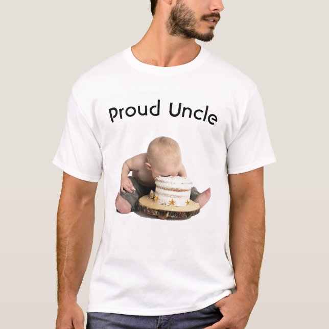 Pesonalize Proud Uncle / Baby Eating Starfish T-Shirt (Front)