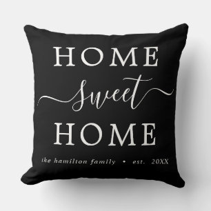 Pesonalized B&W Home sweet Home Pillow