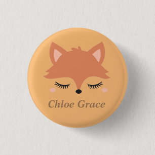 Pesonalized Cute Sleeping Fox Face 3 Cm Round Badge