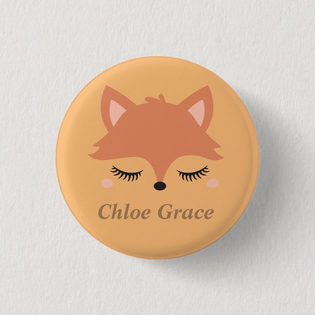 Pesonalized Cute Sleeping Fox Face     3 Cm Round Badge (Front)