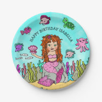 Pesonalized Hand darwn Mermaid Birthday