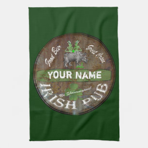 Pesonalized Irish pub sign Tea Towel