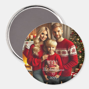Pesonalized Photo Family Christmas Magnet